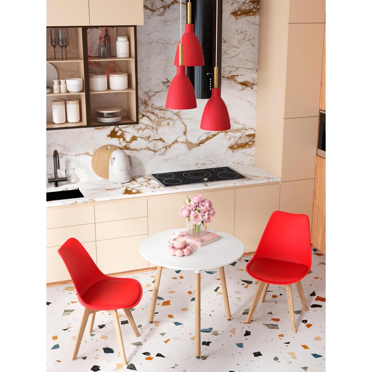 Стул Stool Group для кухни обеденный FRANKFURT, красный, деревянные ножки