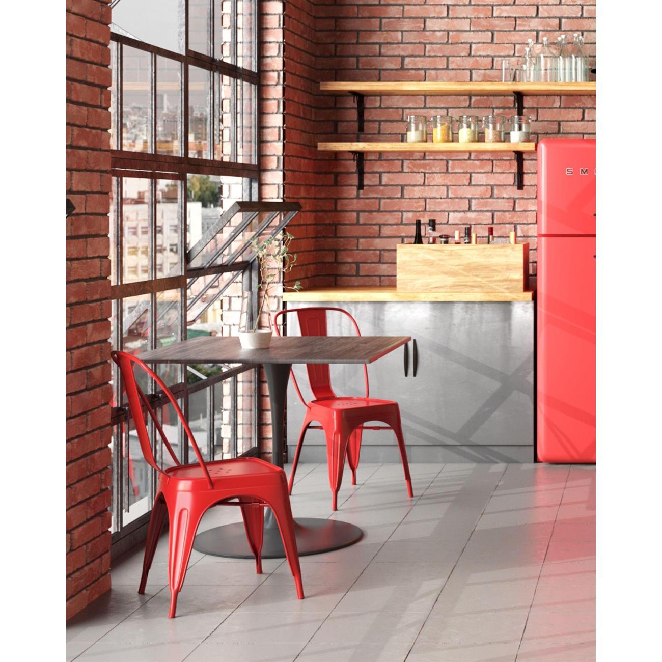 Стул Stool Group для кухни обеденный TOLIX красный глянцевый (комплект 6 стульев)