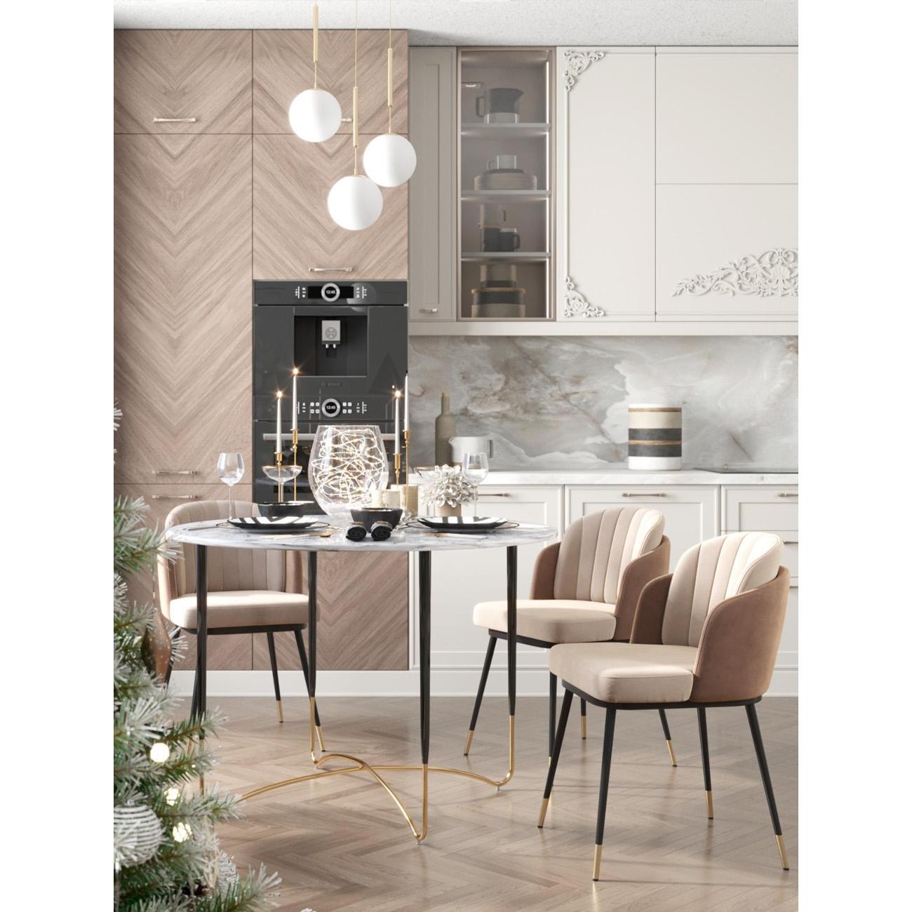 Стул Stool Group для кухни обеденный Пенелопа, рогожка серый с серой экокожей