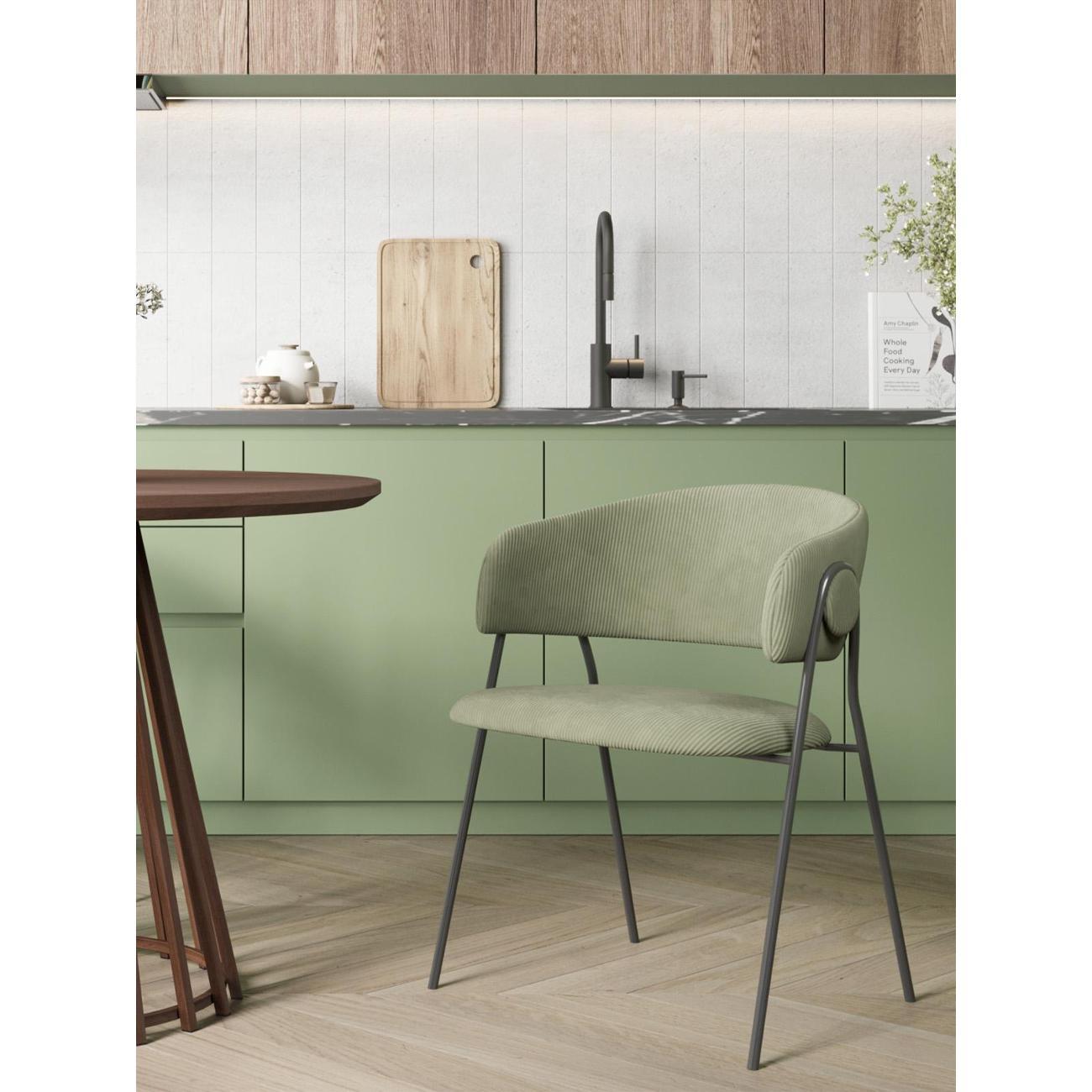 Стул Stool Group для кухни обеденный Колин, вельвет зеленый