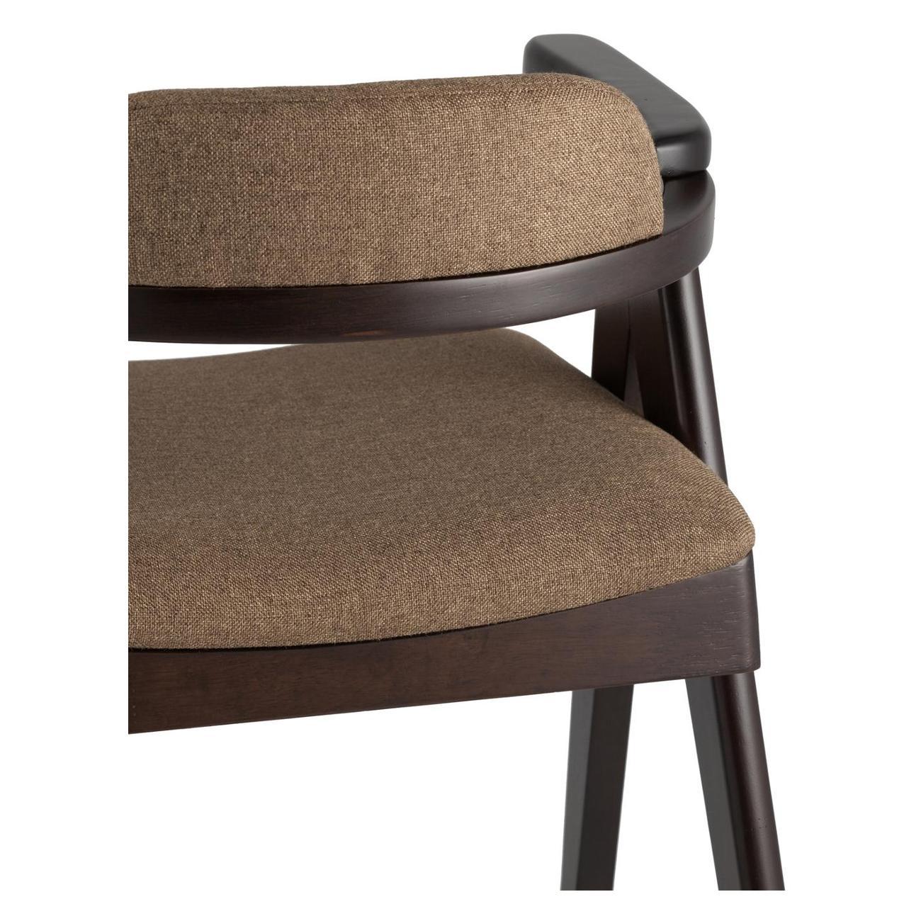 Стул Stool Group для кухни обеденный OLAV, массив гевеи (эспрессо), мягкое сидение, кофейное. комплект 2 стула