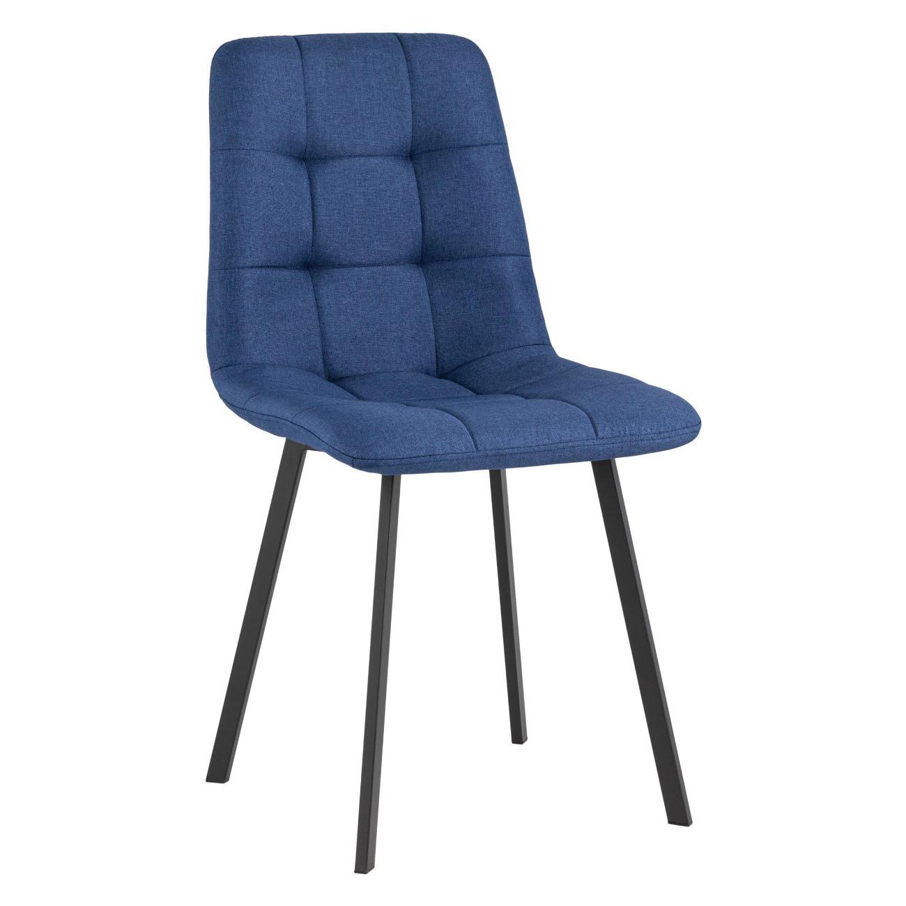 Стул Stool Group для кухни обеденный Chilly Чилли, рогожка, темно-синий (комплект 4 стула)