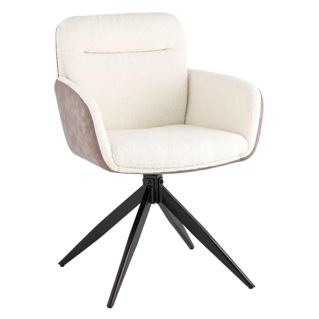 Стул Stool Group для кухни обеденный Waldo молочный c бежевой экокожей