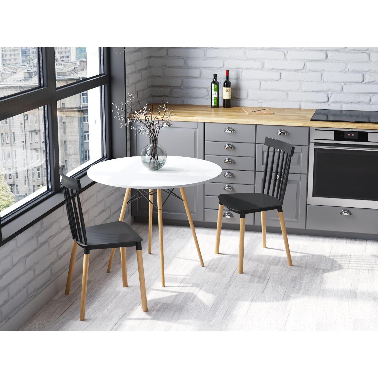 Стул Stool Group для кухни обеденный Field, пластик черный (комплект 4 стула)