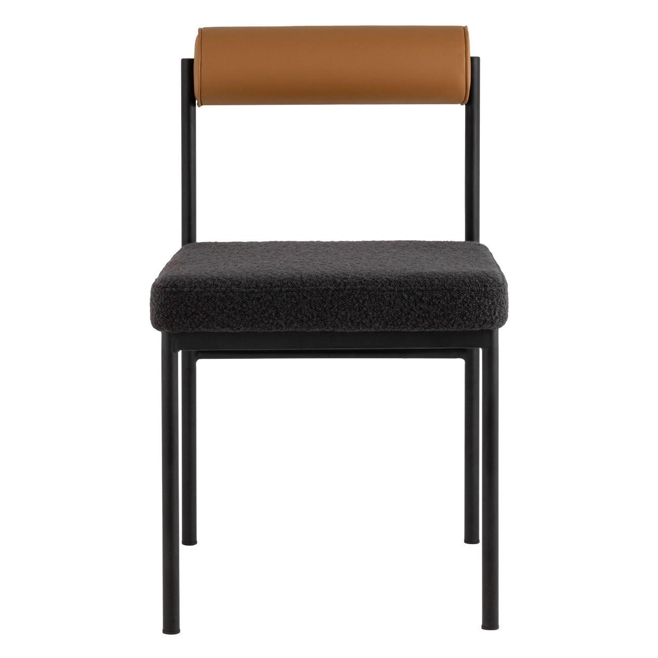 Стул Stool Group для кухни обеденный Балла, темно-серый, коричневая экокожа (комплект 2 шт)