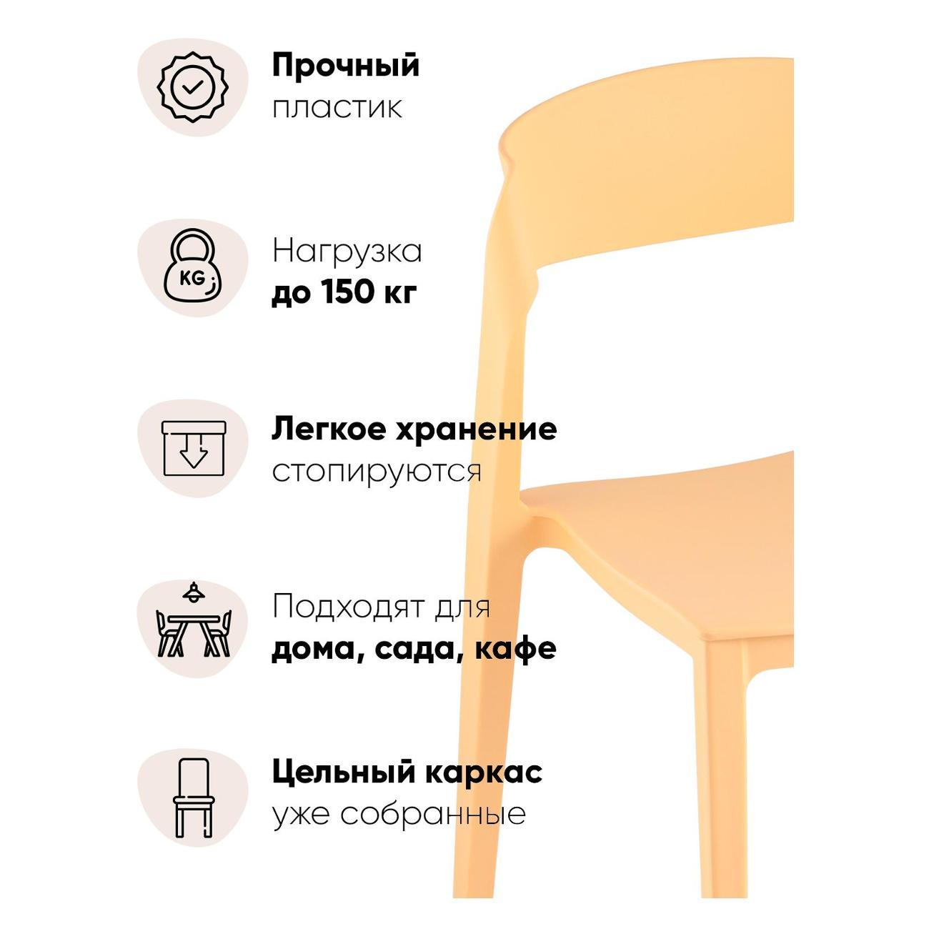 Стул Stool Group для кухни обеденный Moris, пластик бледно-желтый