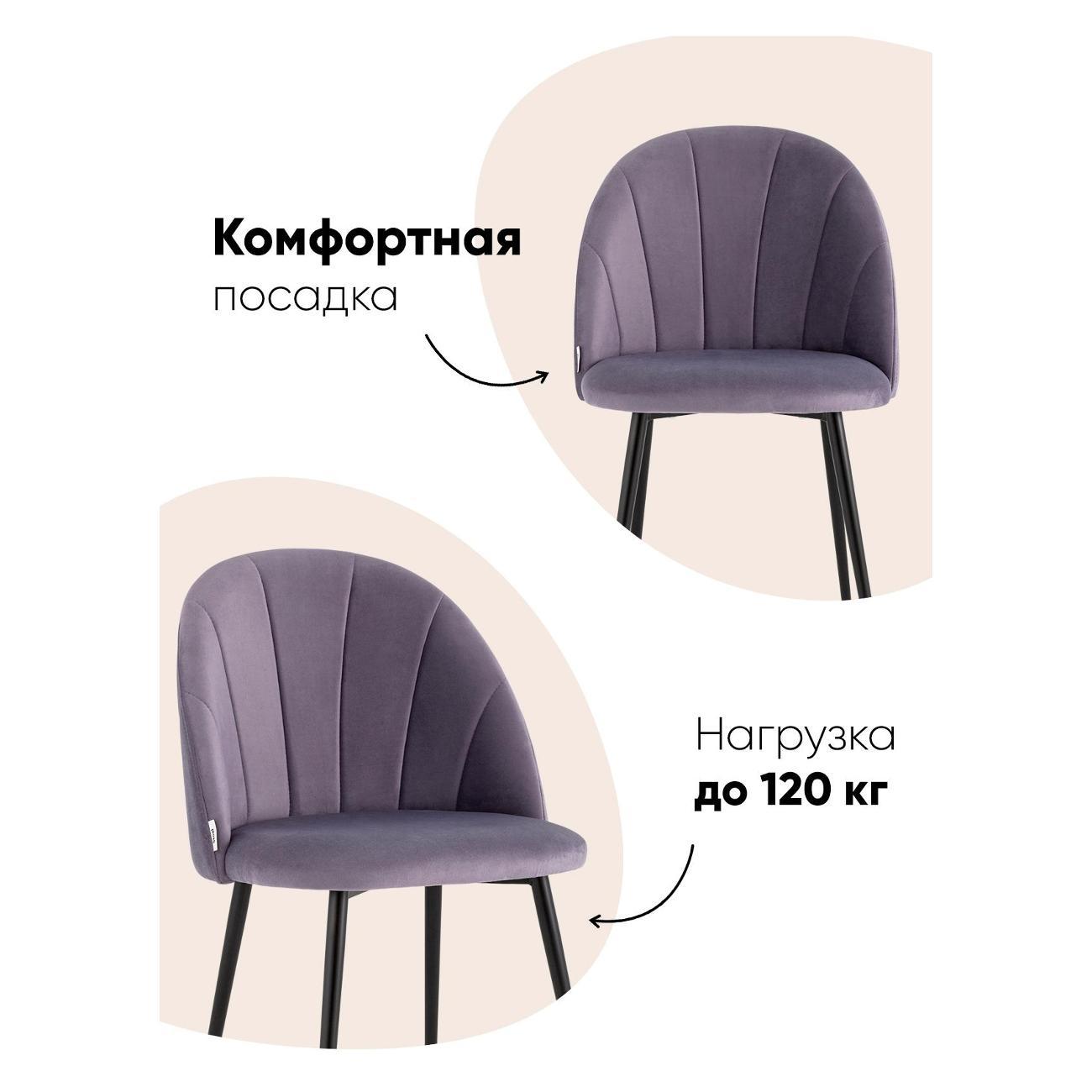 Стул Stool Group для кухни обеденный Логан NEW велюр пыльно-сиреневый (комплект 2 стула)