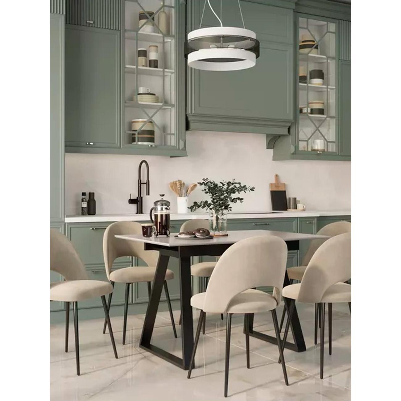 Стул Stool Group для кухни обеденный Меган велюр светло-серый