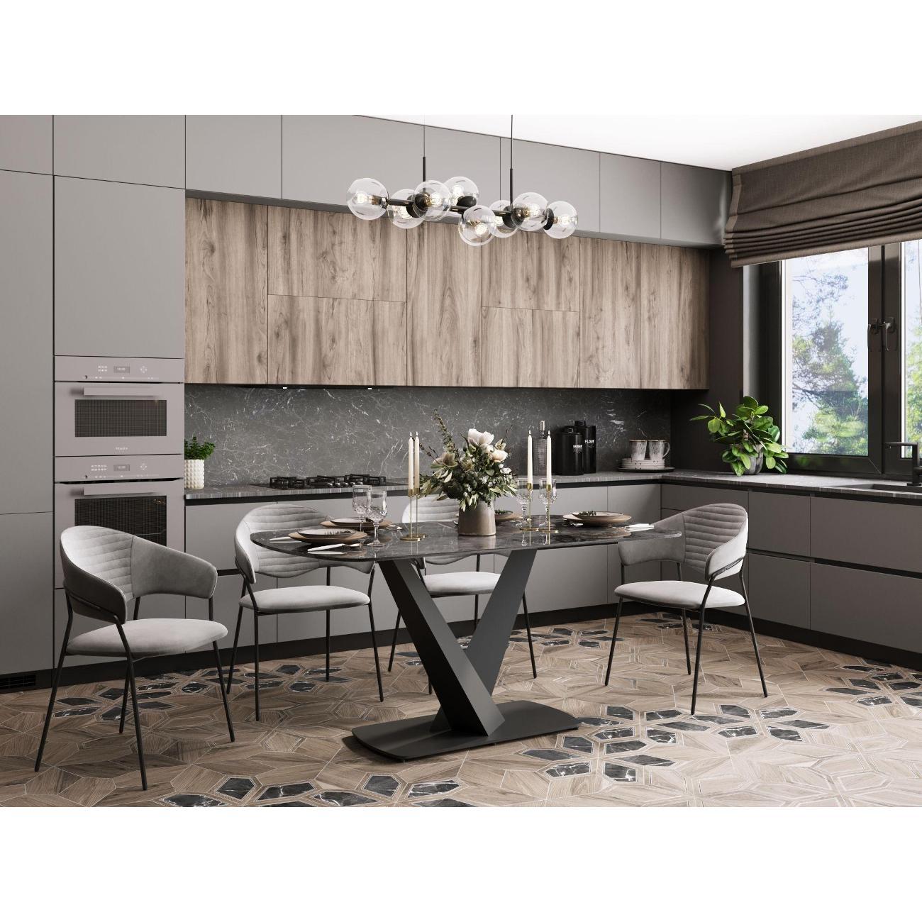 Стул Stool Group для кухни обеденный Алексис велюр зелёный (комплект 2 стула)