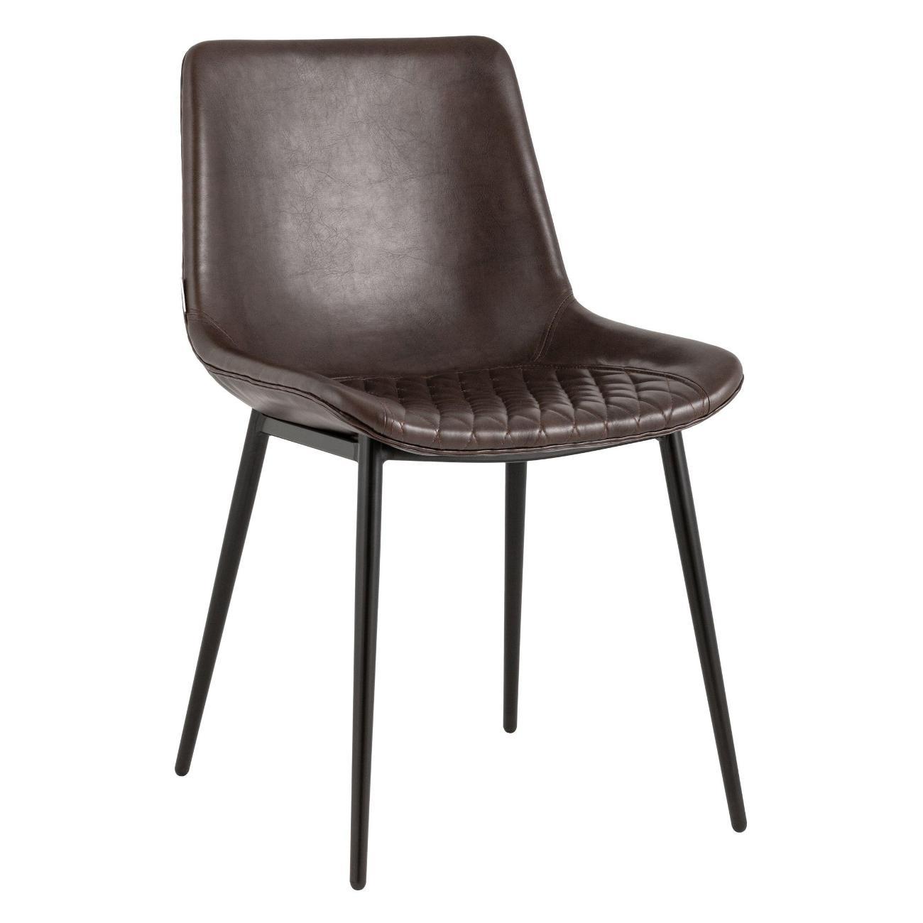 Стул Stool Group для кухни обеденный Деймон экокожа коричневый (комплект 2 стула)