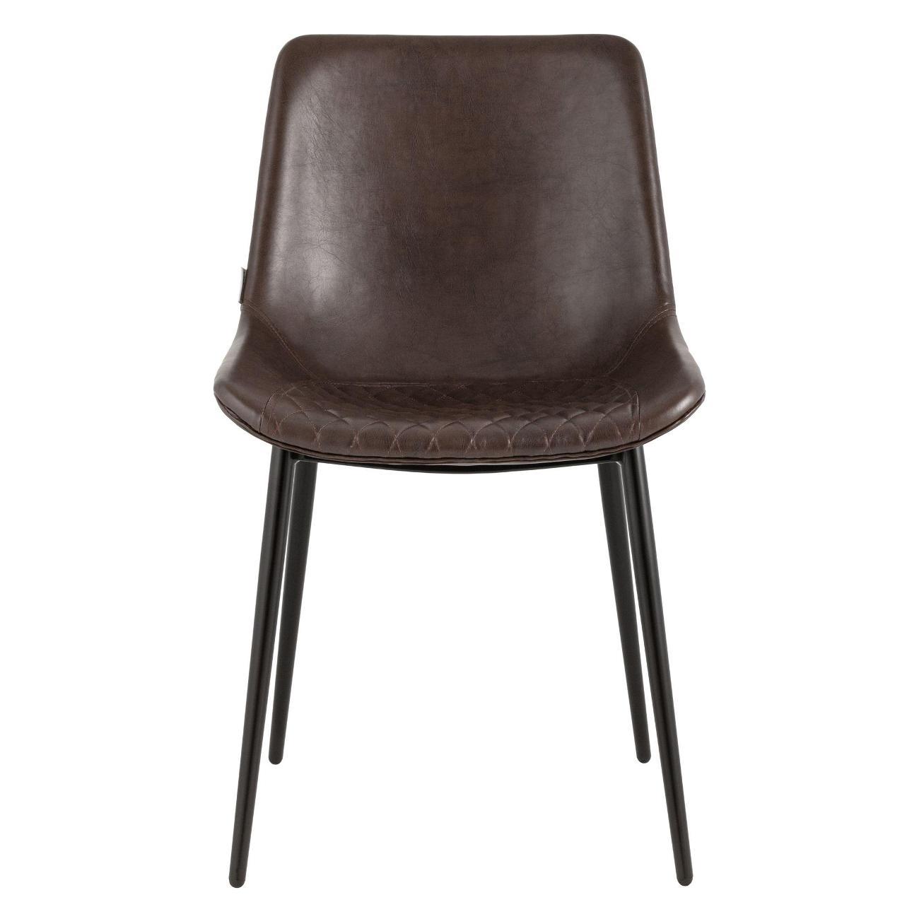 Стул Stool Group для кухни обеденный Деймон экокожа коричневый (комплект 2 стула)