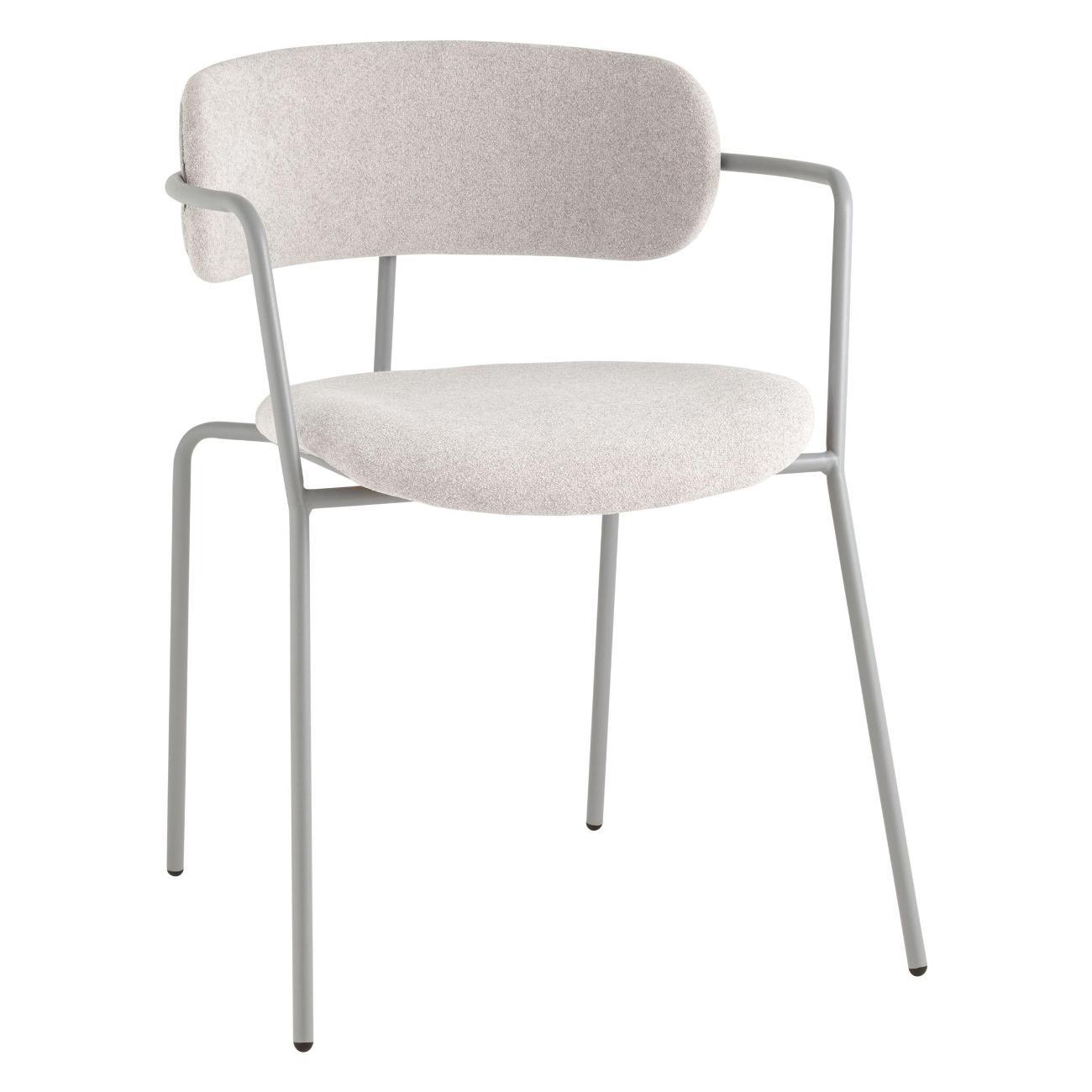 Стул Stool Group для кухни обеденный Дженни букле светло-серый каркас серый муар