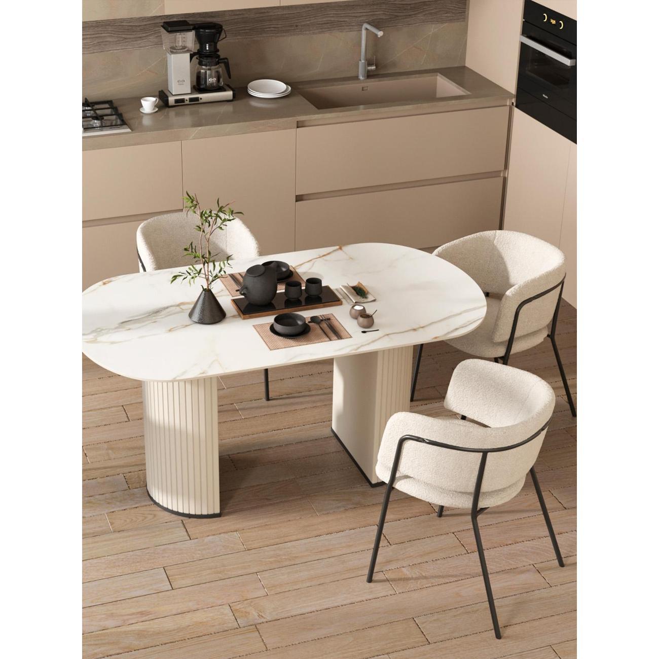 Стул Stool Group для кухни обеденный Нэлли New, букле белый