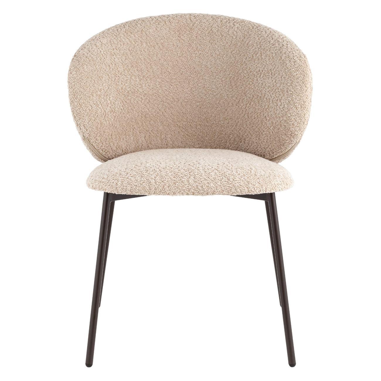 Стул Stool Group для кухни обеденный Блейз, букле капучино, каркас серо-коричневый