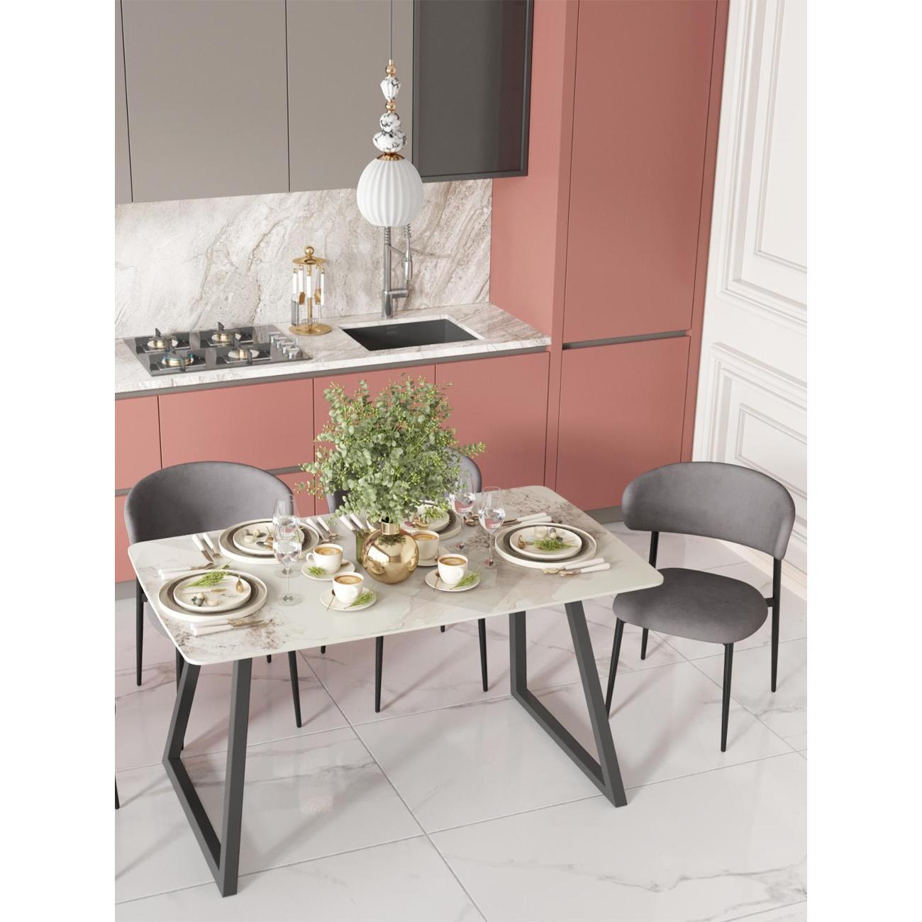 Стул Stool Group для кухни обеденный Килиан велюр серый (комплект