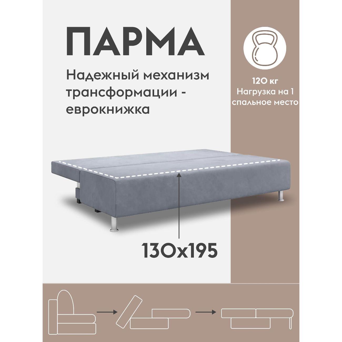 Диван Правила мебели Парма 41981 серый (155237)