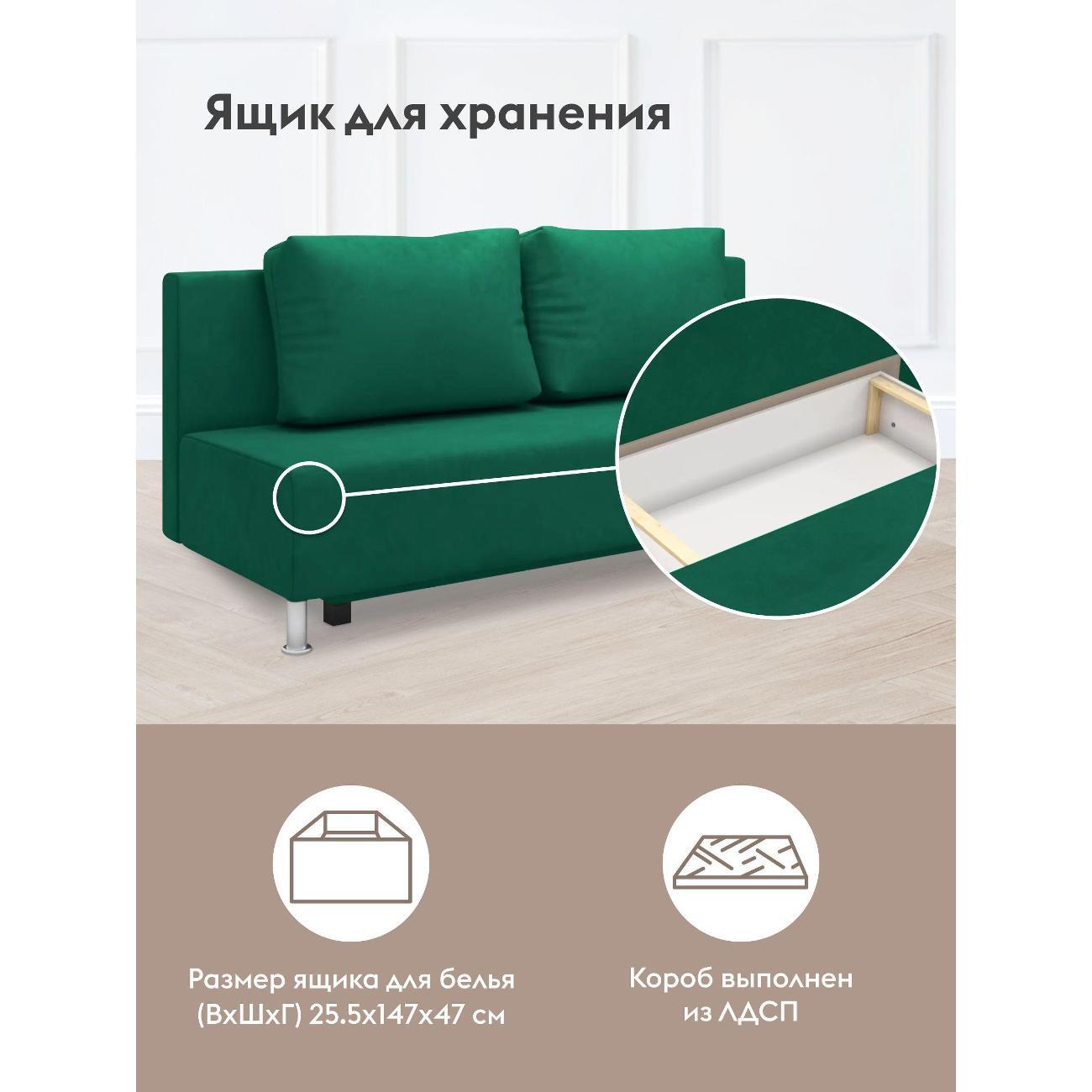 Диван Правила мебели Парма 41981 зеленый (192614)