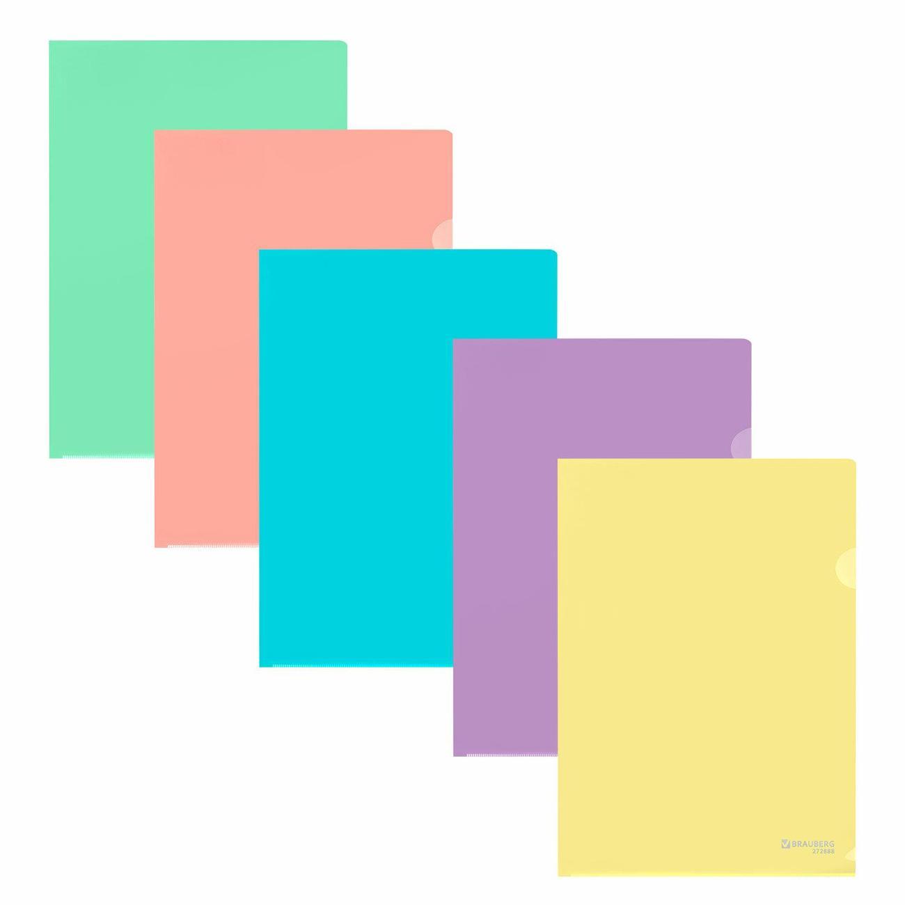 Папка Brauberg PASTEL А4 10+1шт, ассорти