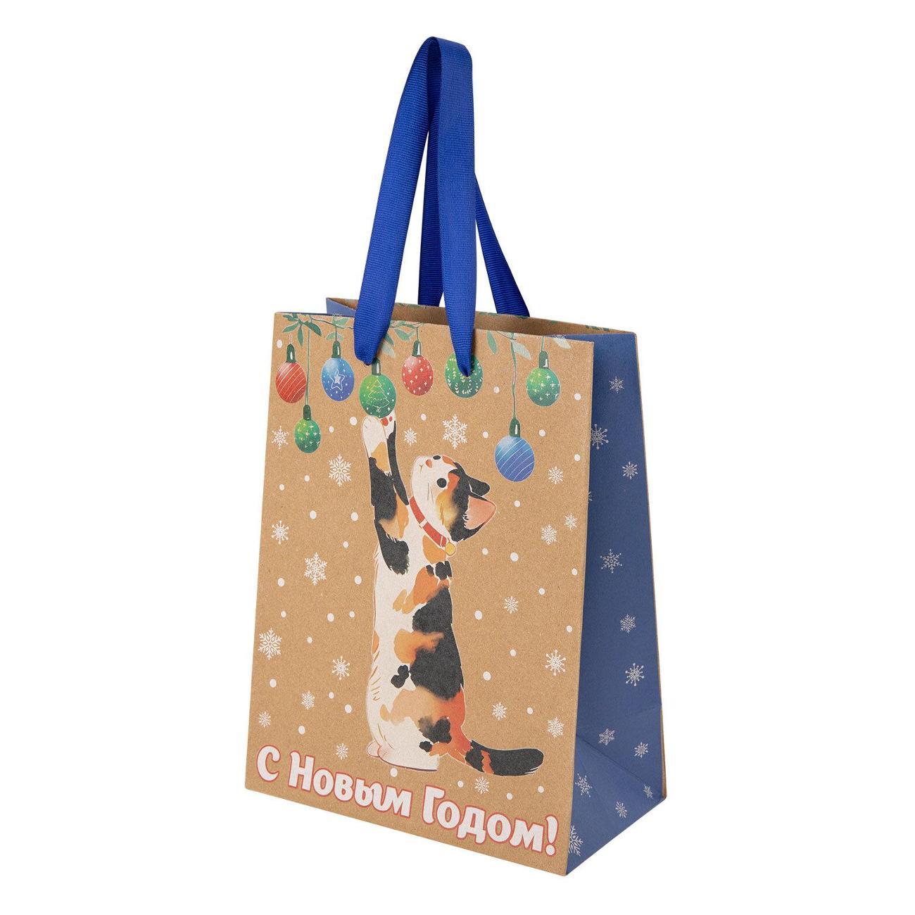 Пакет упаковочный Золотая сказка НГ крафт 23х18х10см Зимнее волшебство