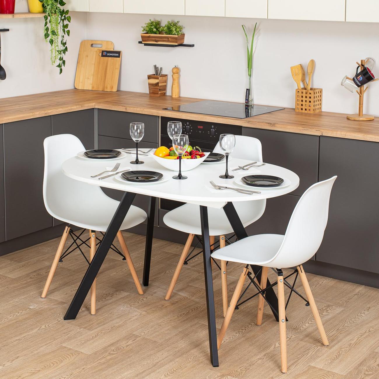 Стол обеденный Домотека Вальс О-1 Бел 95 ЧР