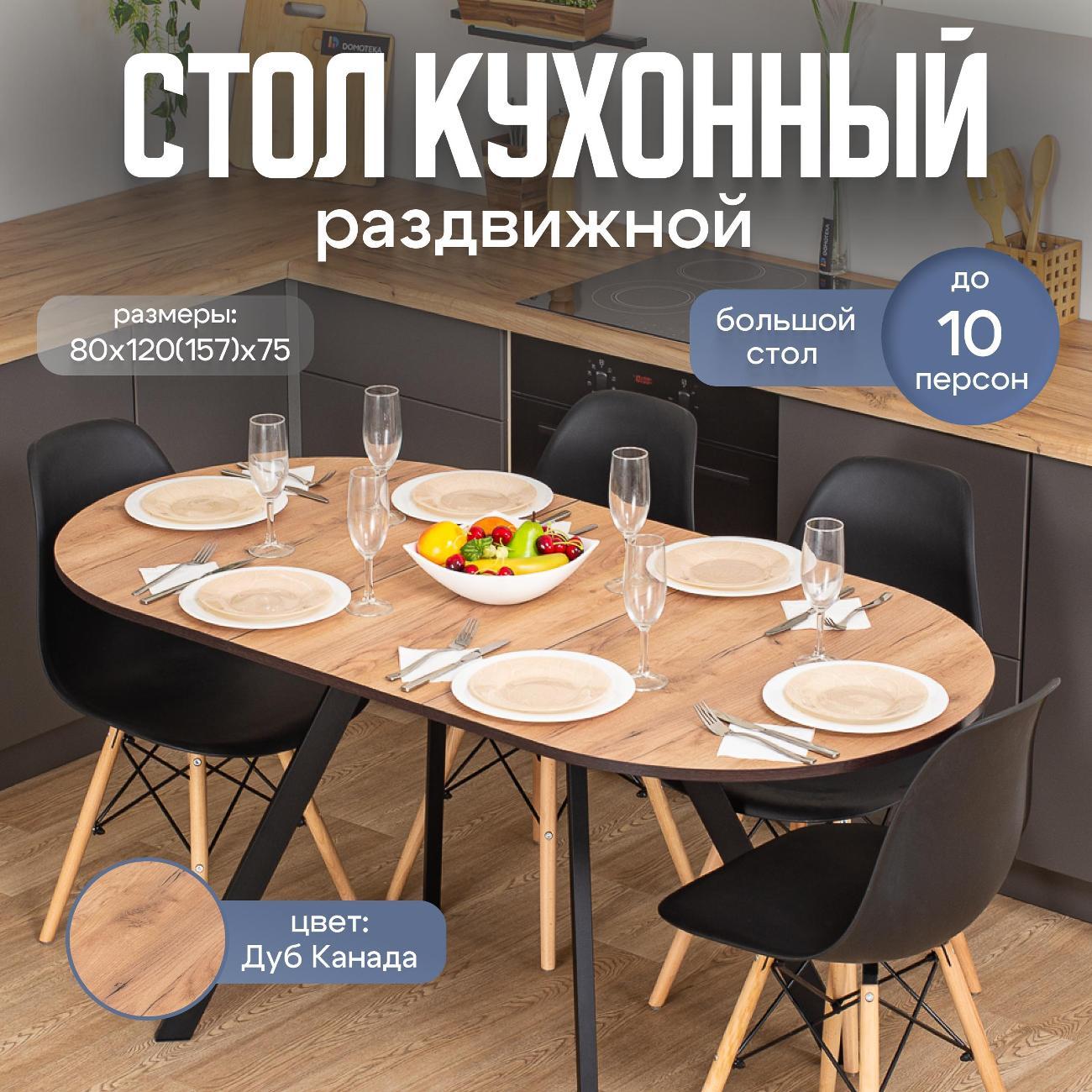 Стол обеденный Домотека Вальс О-1 ДК 95 ЧР фото