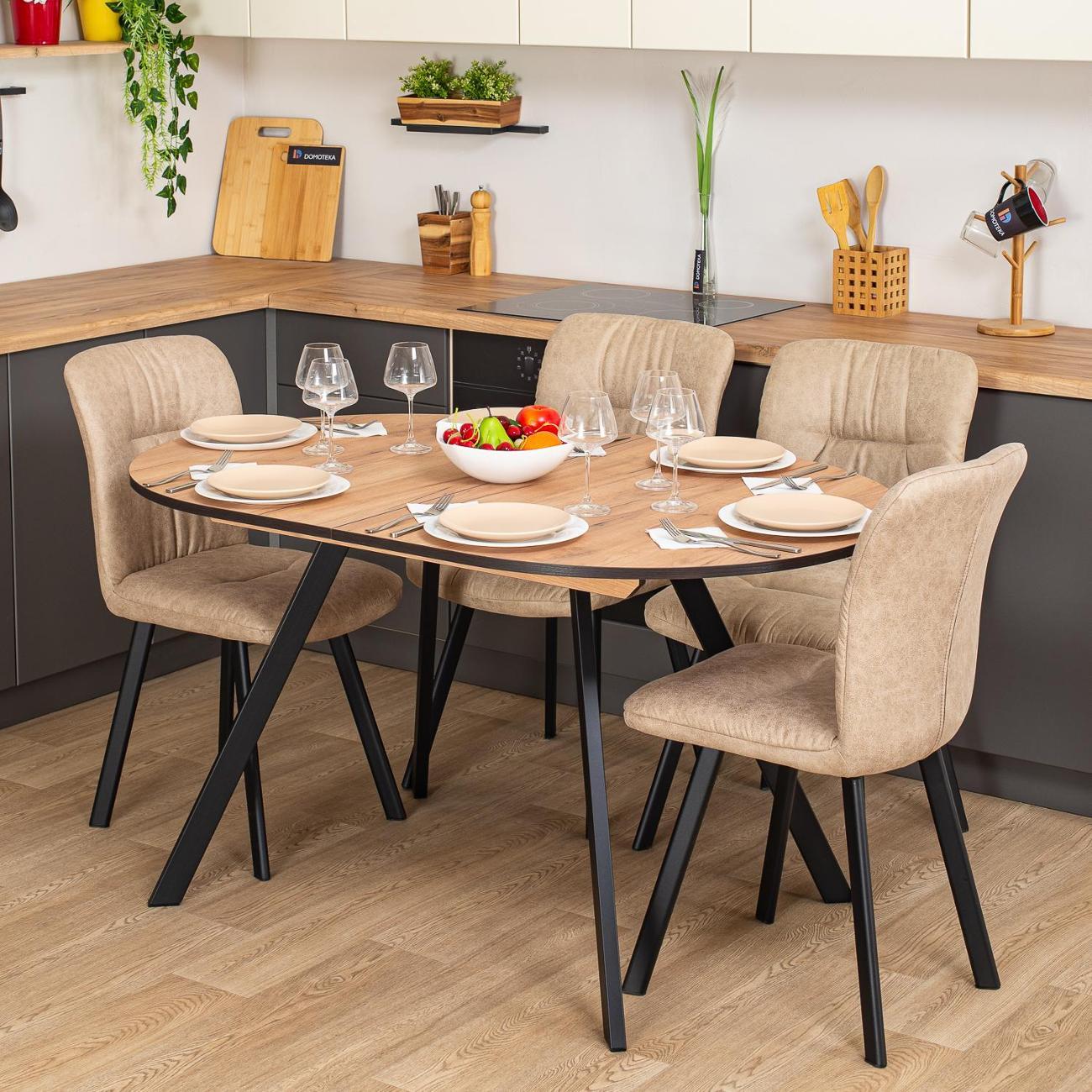 Стол обеденный Домотека Вальс О-2 ДК 95 ЧР