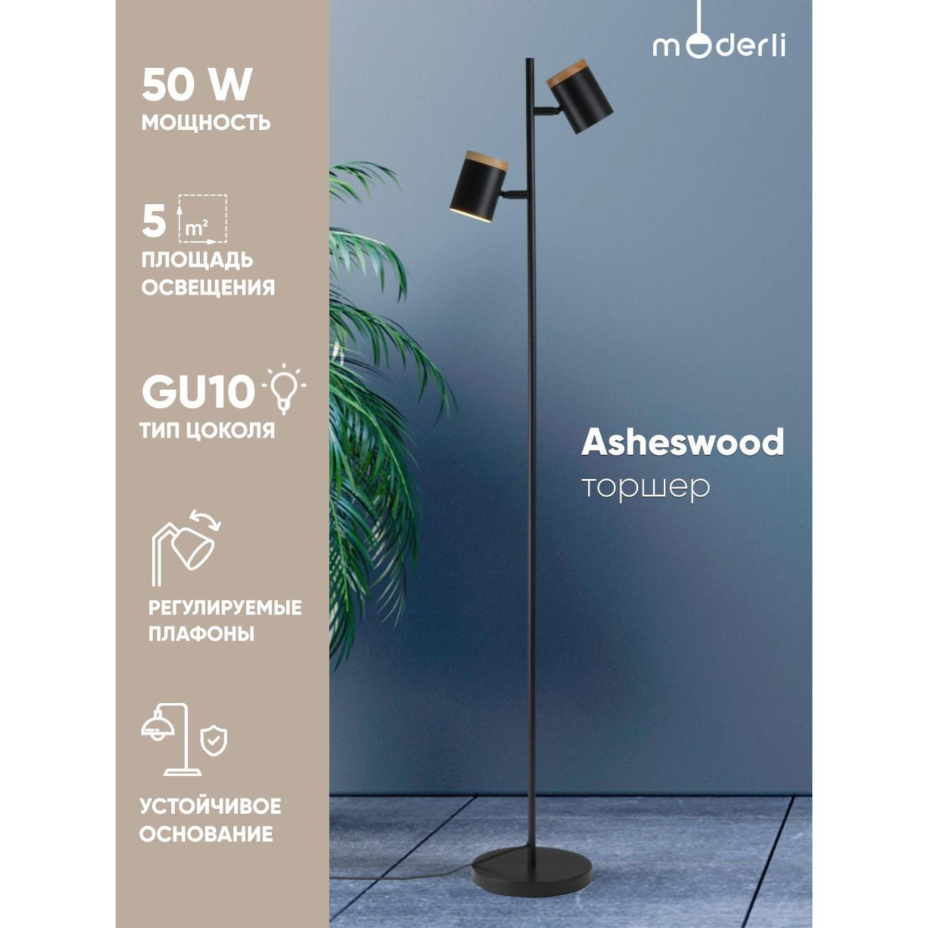 Светильник напольный, торшер Moderli V11287-2F Asheswood фото