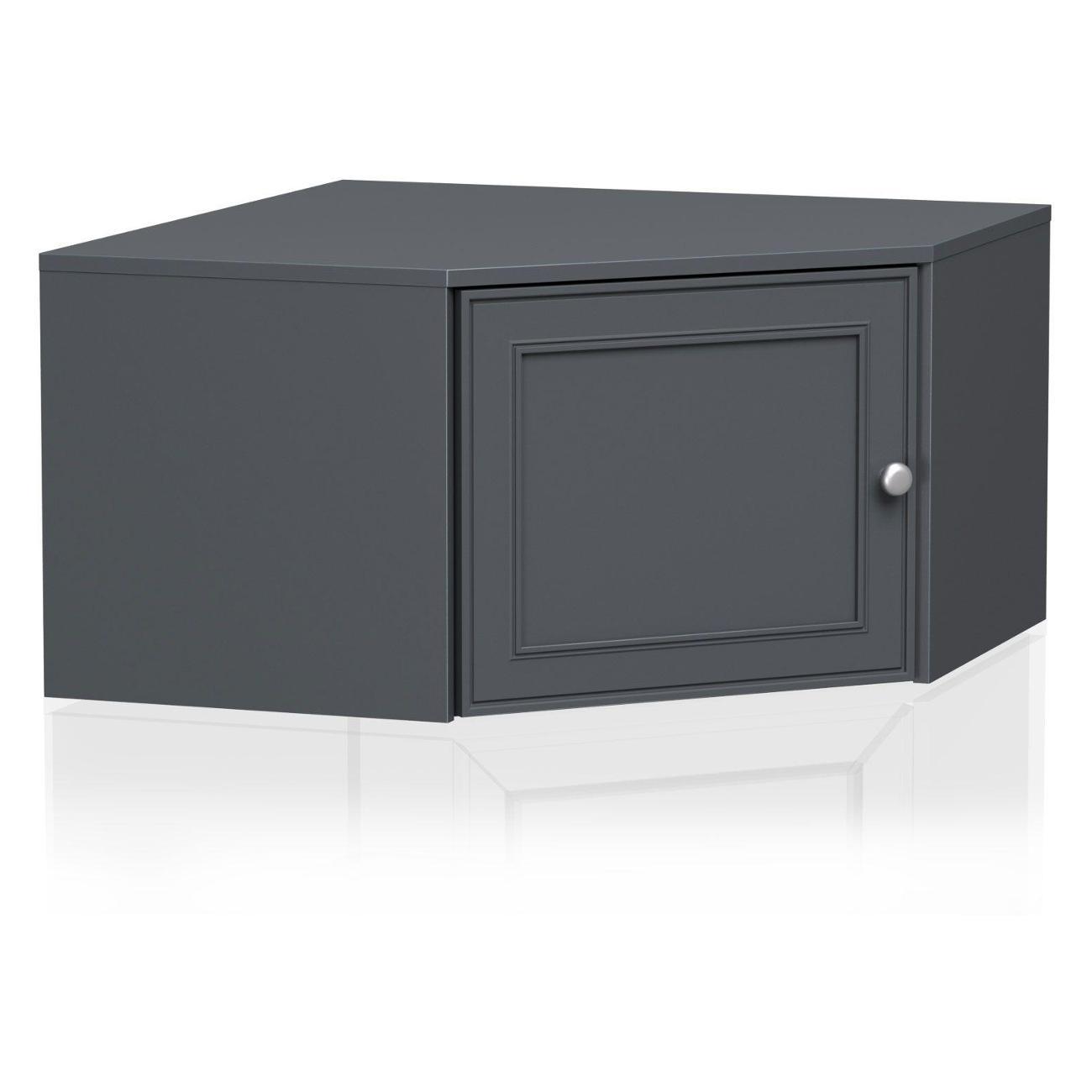 Антресоль Правила мебели Люсиль угловая, 75.5х75.5х41.2 см, Графит (187047)