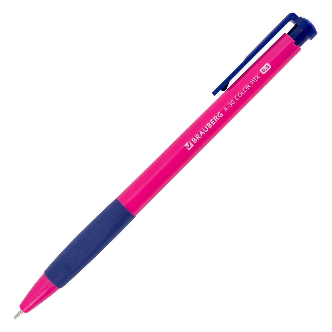 Ручка для письма Brauberg A-30 COLOR линия 0,25мм син 12шт