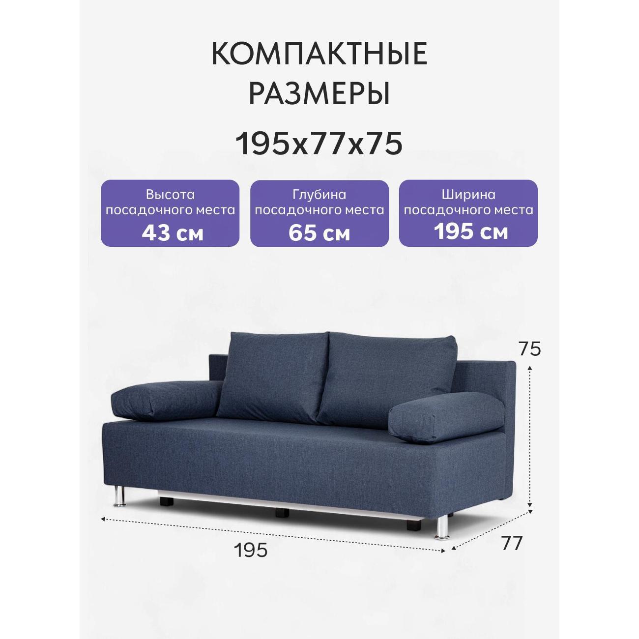 Диван Divan24 Морис синий рогожка
