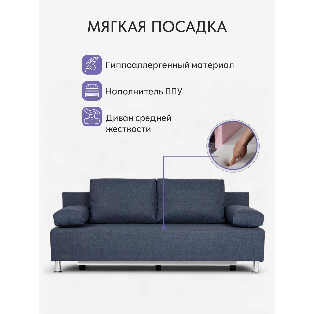 Диван Divan24 Морис синий рогожка