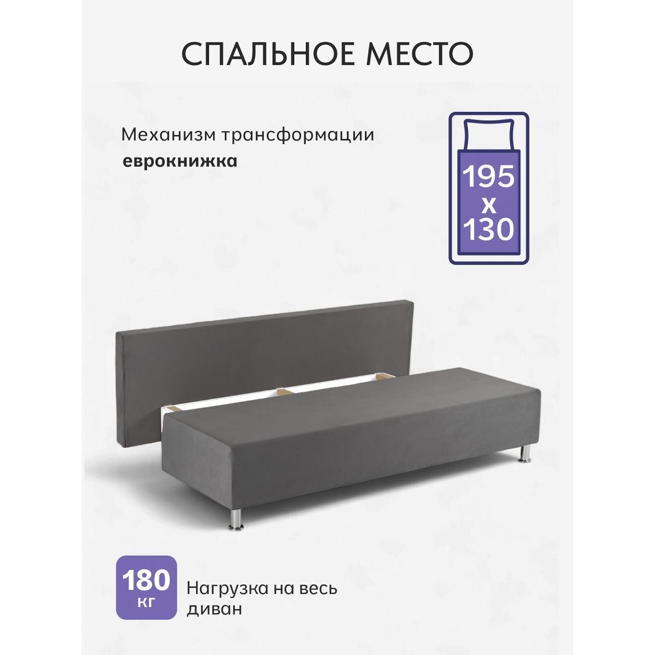 Диван Divan24 Морис серый велюр