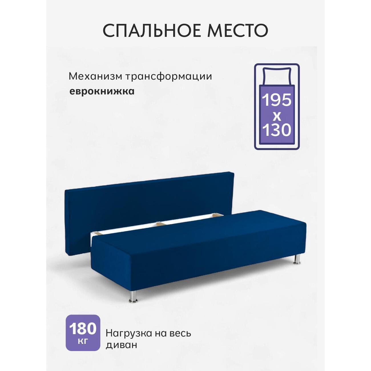 Диван Divan24 Морис синий велюр