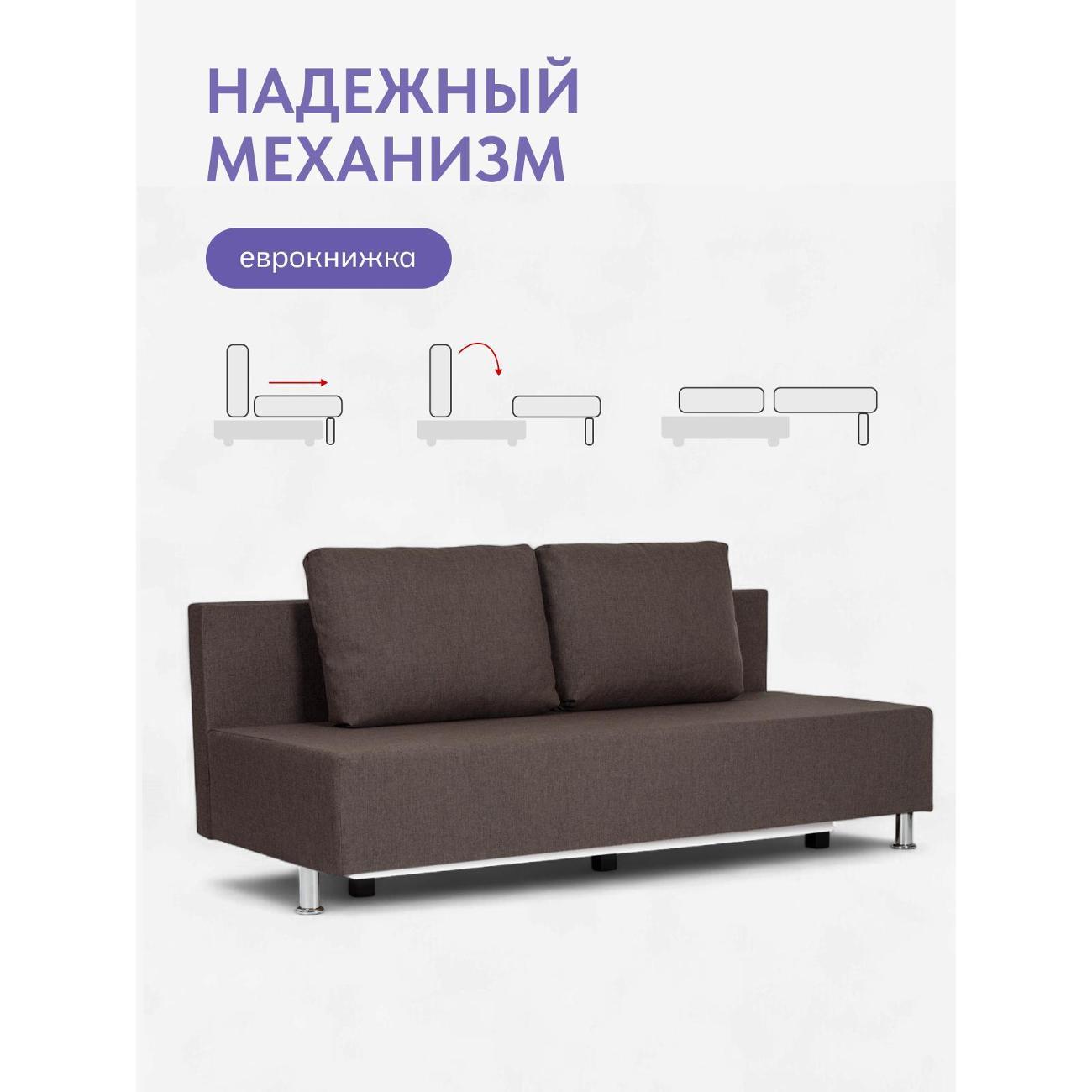 Диван Divan24 Парма коричневый рогожка