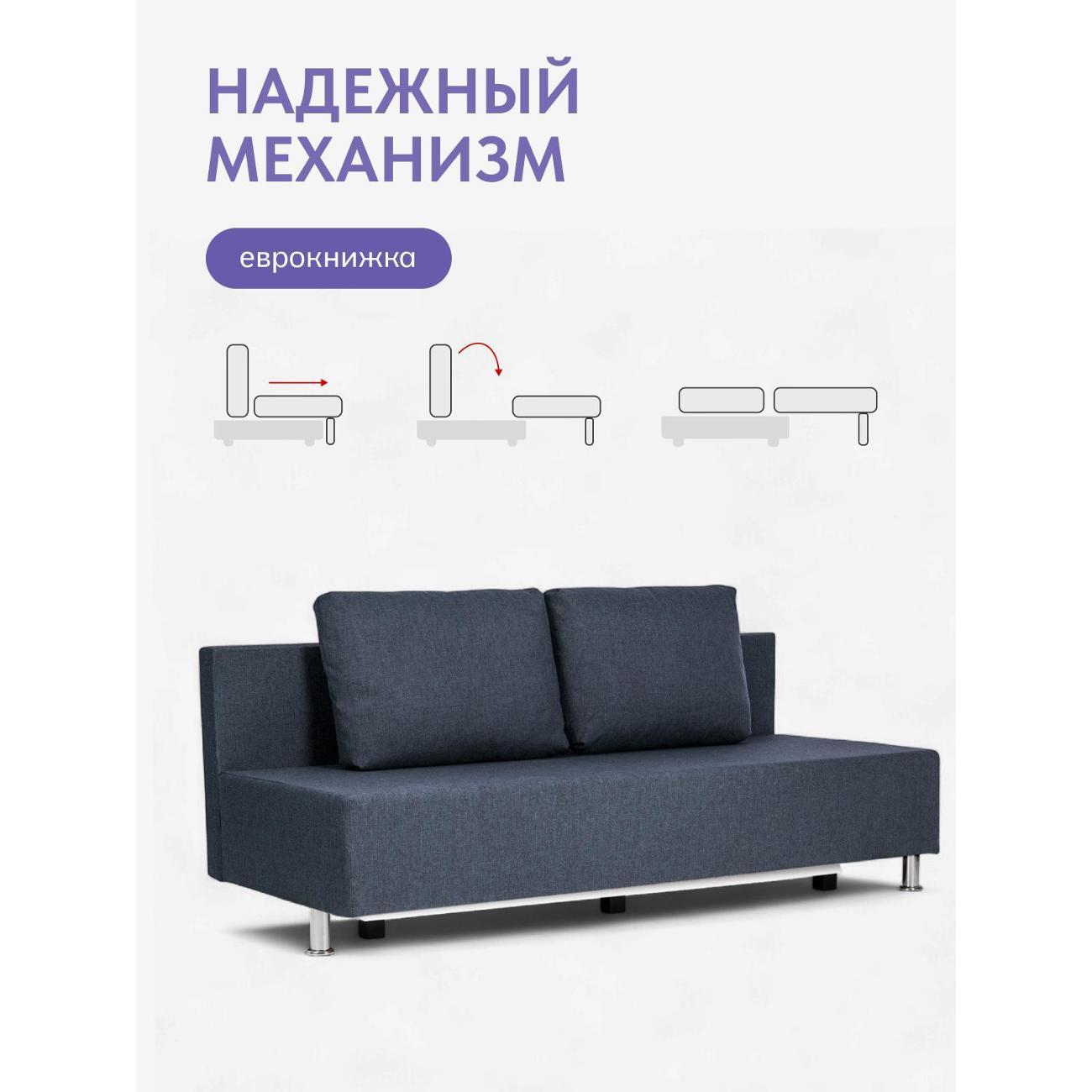 Диван Divan24 Парма синий рогожка