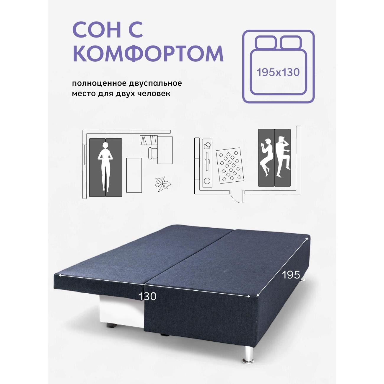 Диван Divan24 Парма синий рогожка