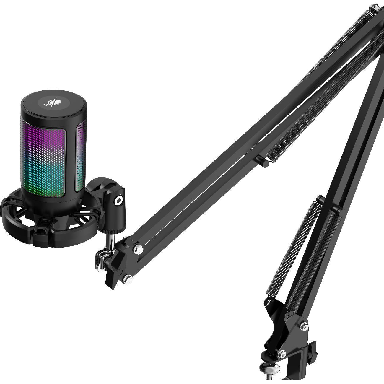 Игровой микрофон для компьютера Defender Impulse GMC 650 USB, RGB, стойка, провод 1.7 м