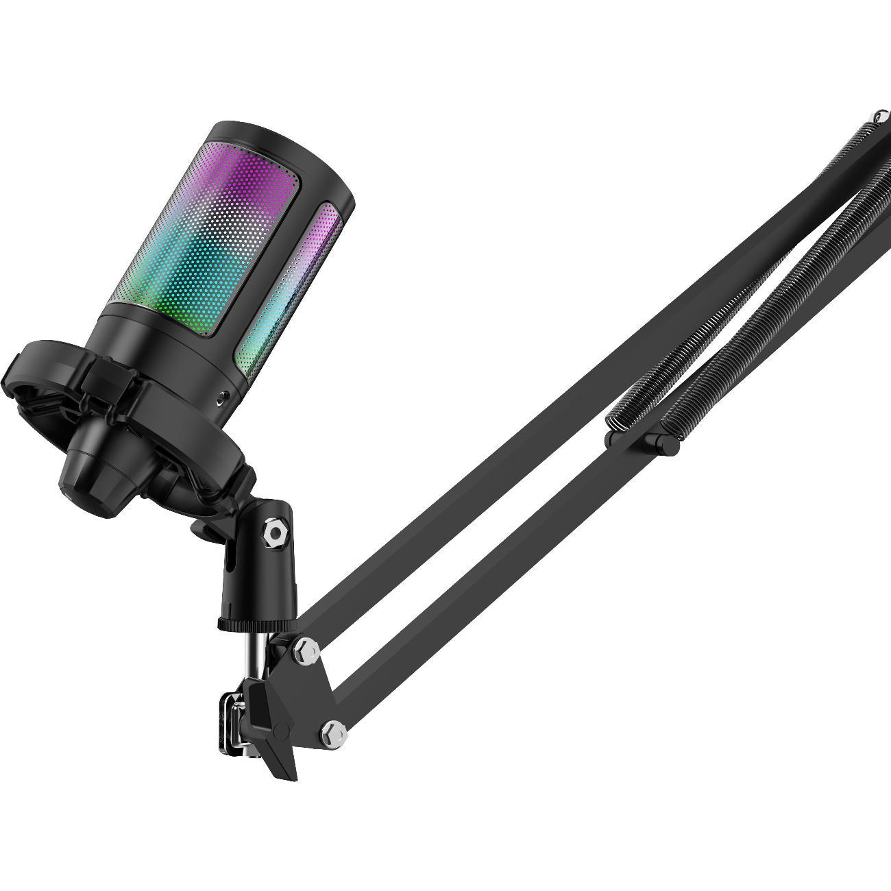 Игровой микрофон для компьютера Defender Impulse GMC 650 USB, RGB, стойка, провод 1.7 м