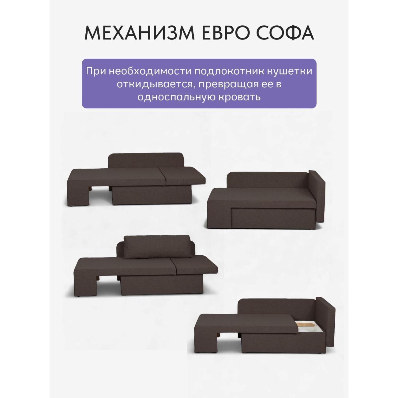 Диван Divan24 Дуэ коричневый рогожка