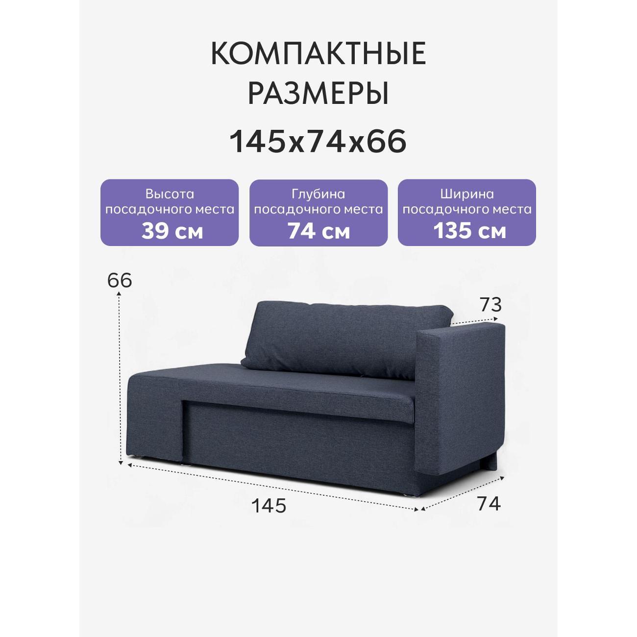 Диван Divan24 Дуэ синий рогожка