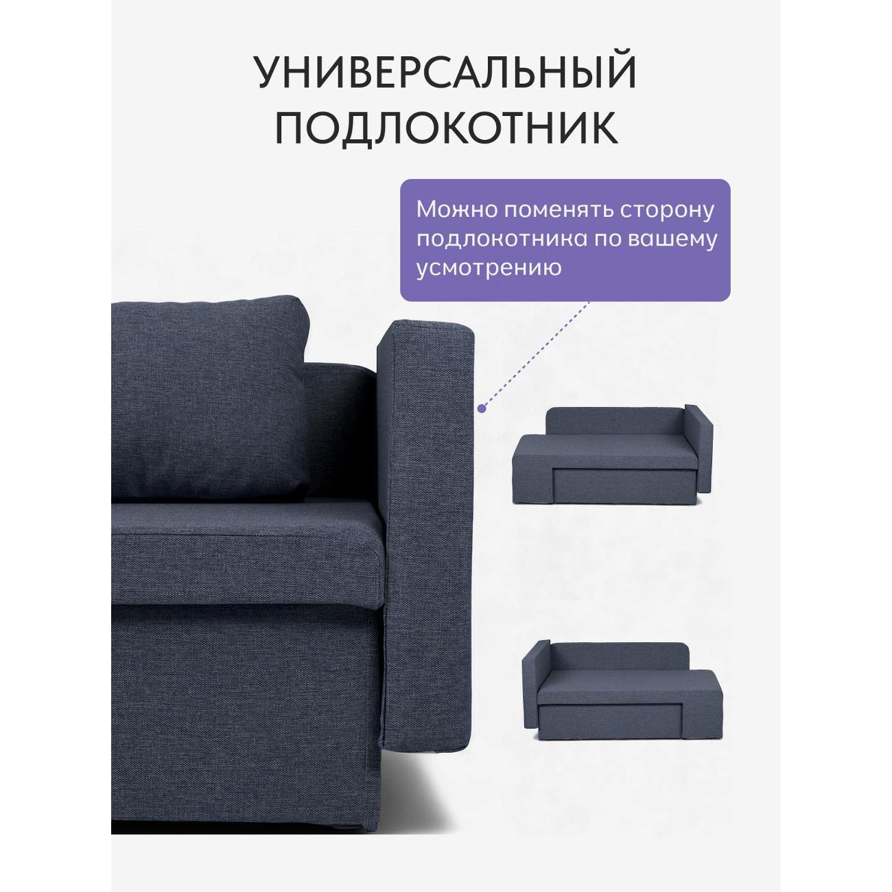 Диван Divan24 Дуэ синий рогожка