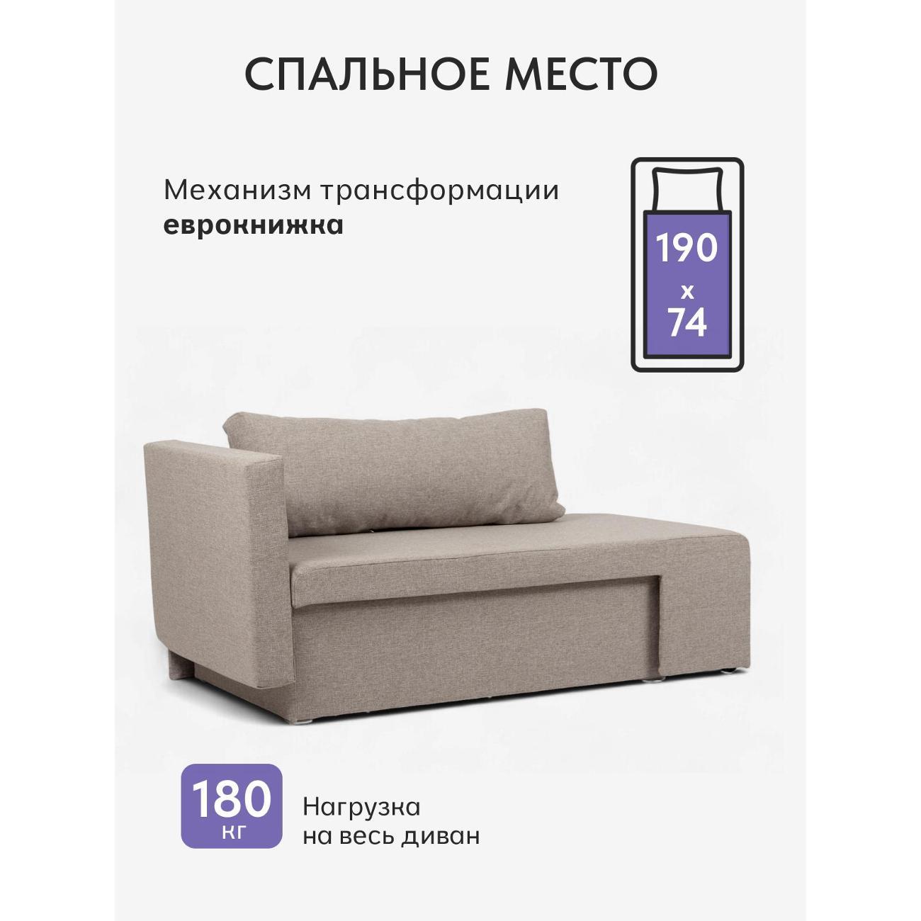 Диван Divan24 Дуэ бежевый рогожка