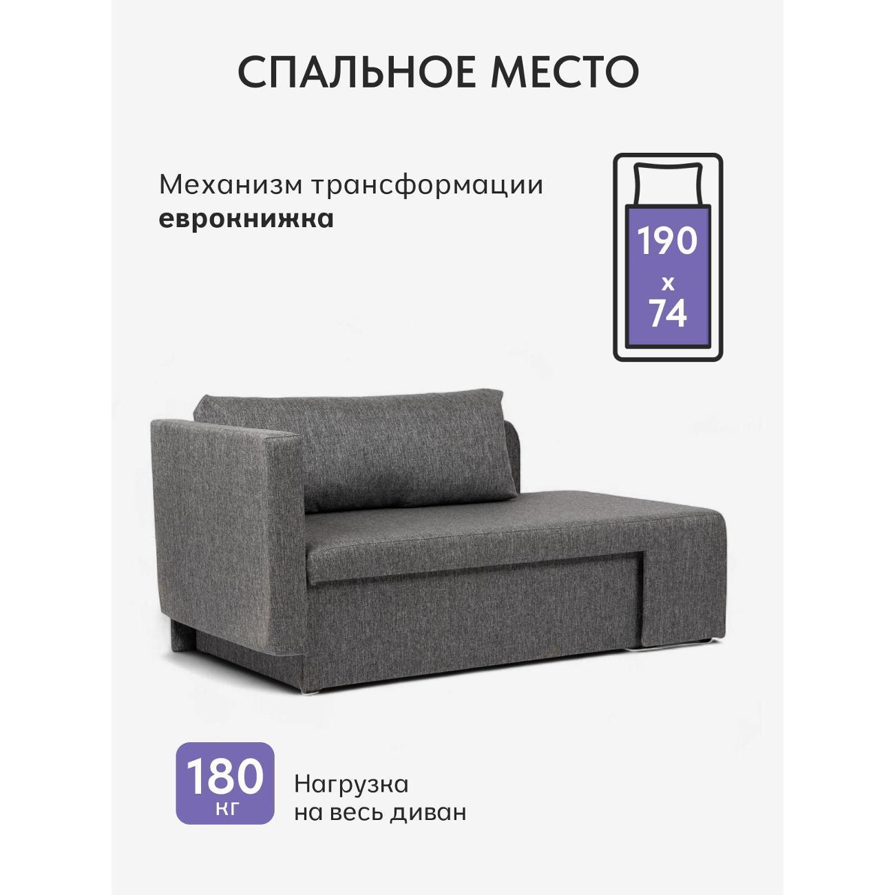 Диван Divan24 Дуэ серый рогожка