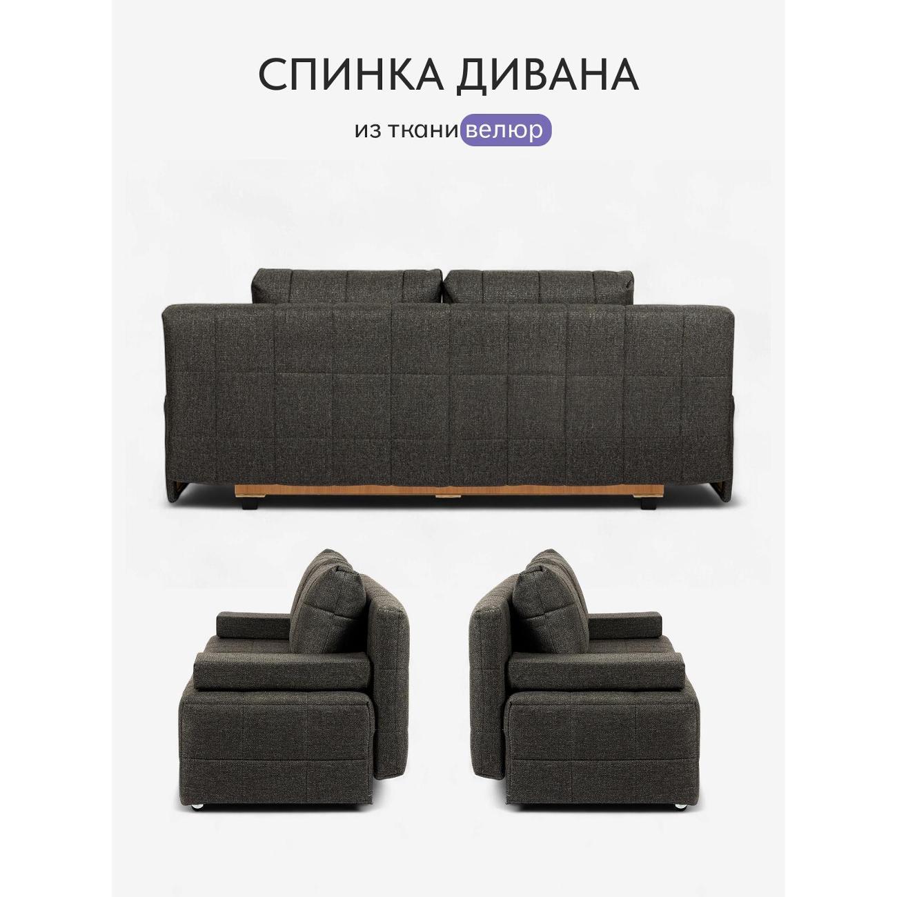 Диван Divan24 Вентура, чёрный (тринити)