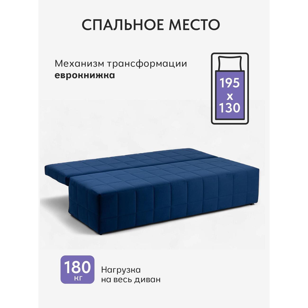 Диван Divan24 Вентура, синий (Veluta lux 26)