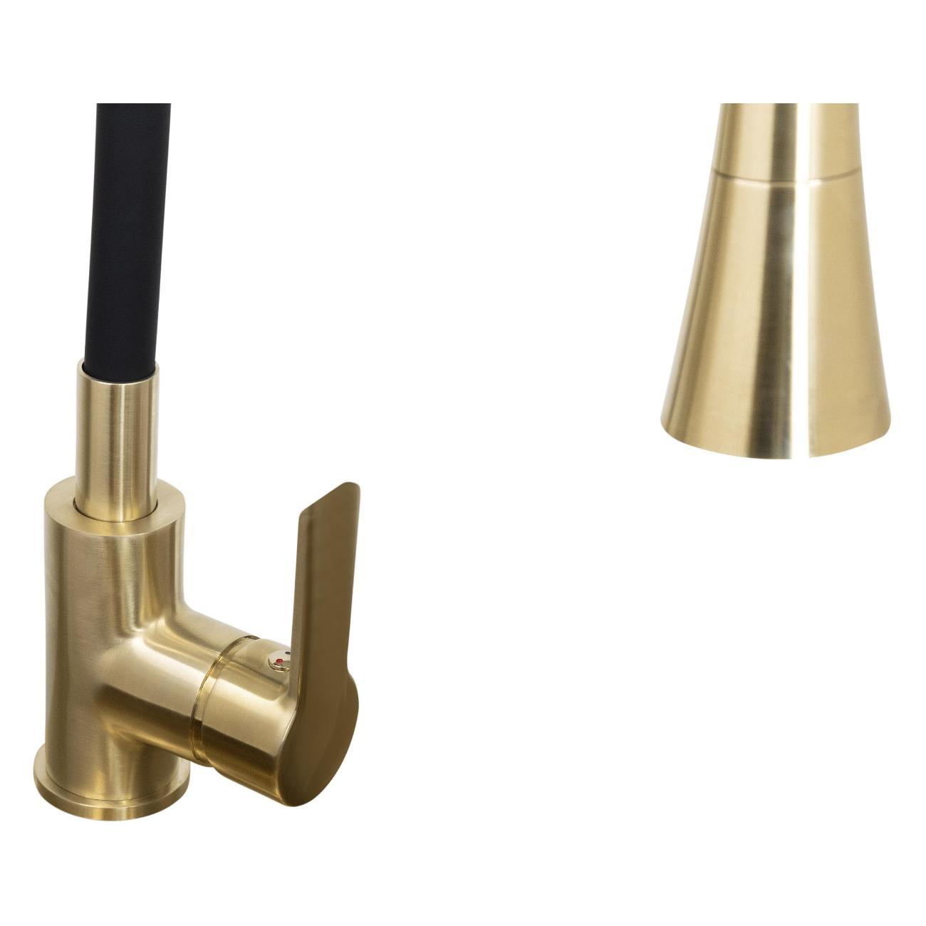 Смеситель Stella Polar Тулуза S3865-2 с гибким изливом, матовое золото/