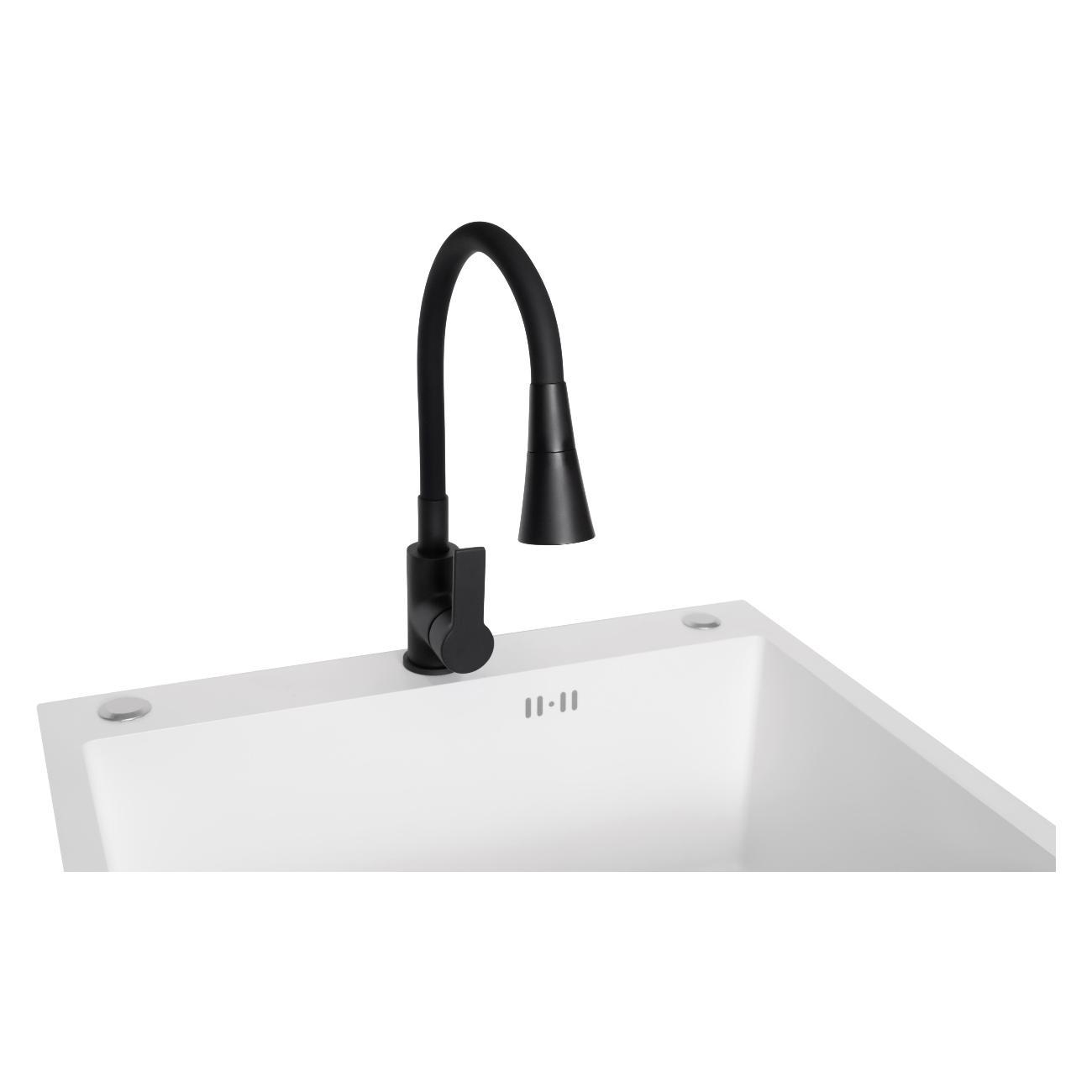 Смеситель Stella Polar Тулуза S3865-2 с гибким изливом, матовый черный