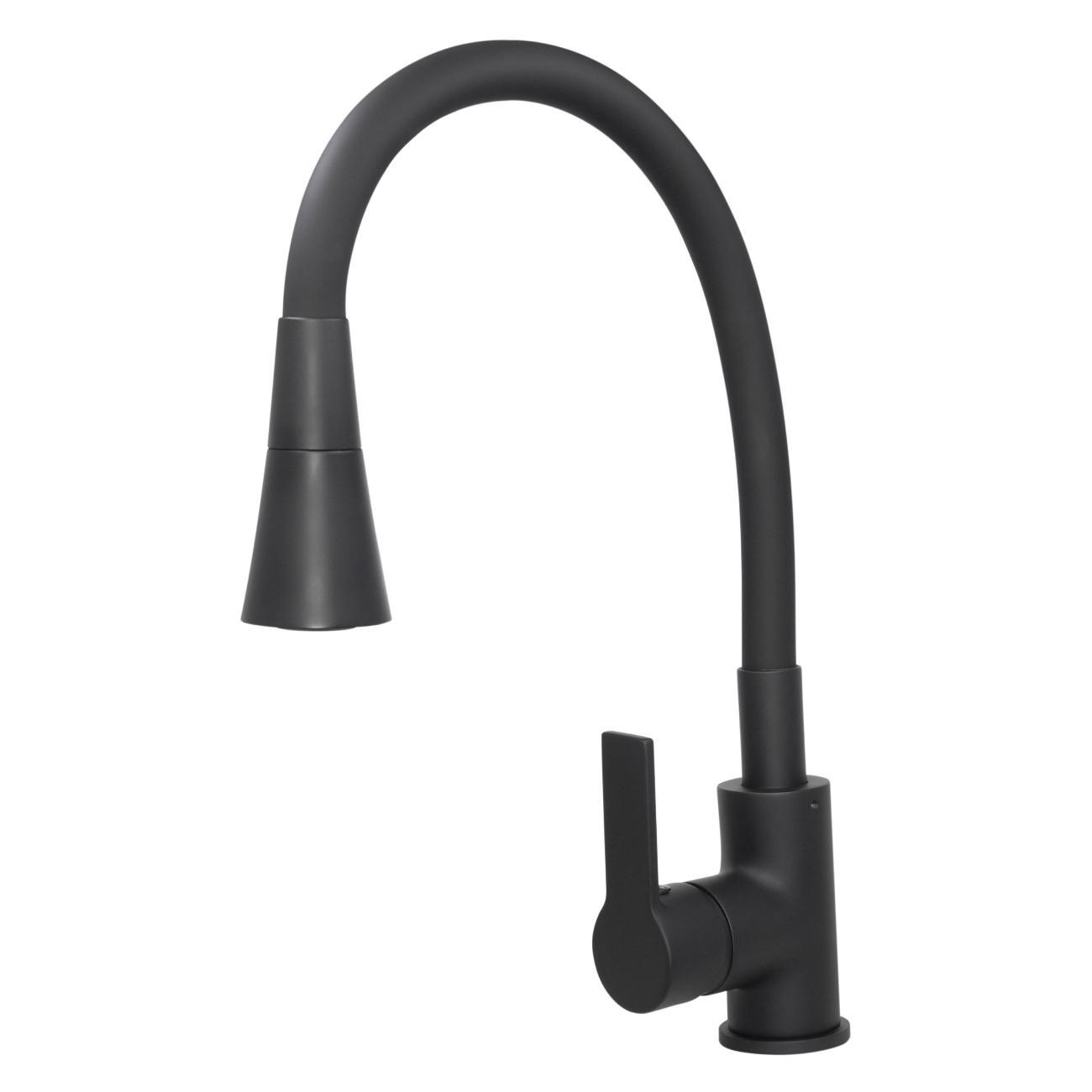 Смеситель Stella Polar Тулуза S3865-2 с гибким изливом, матовый черный