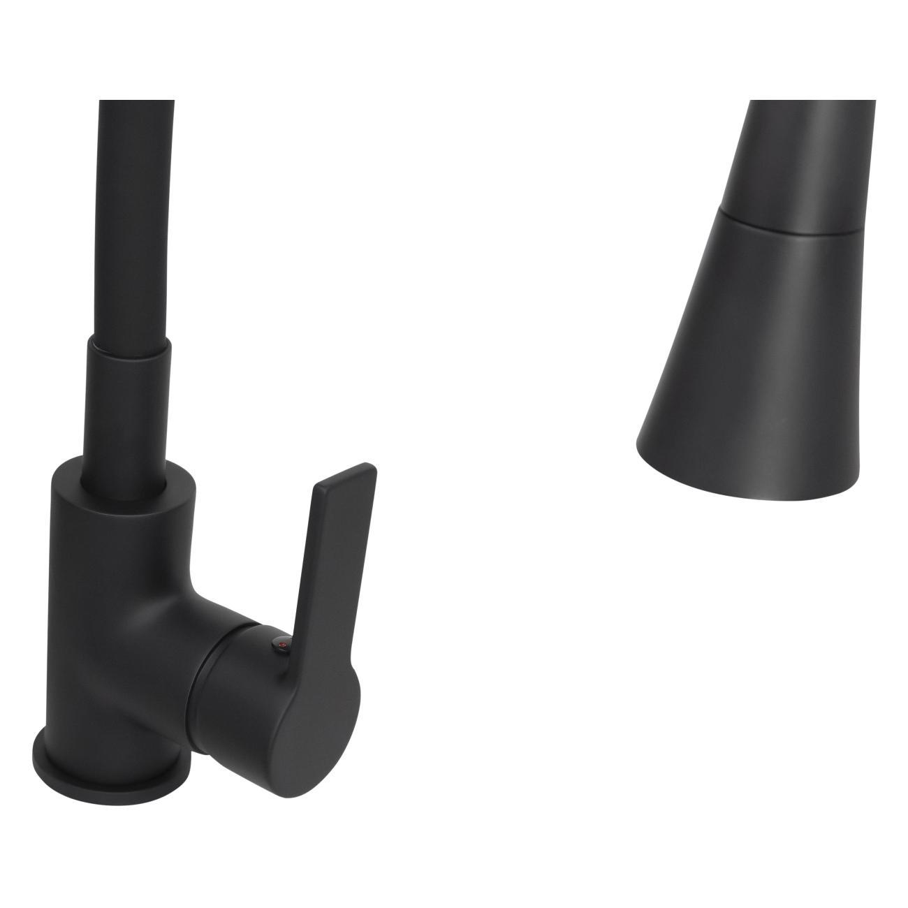 Смеситель Stella Polar Тулуза S3865-2 с гибким изливом, матовый черный