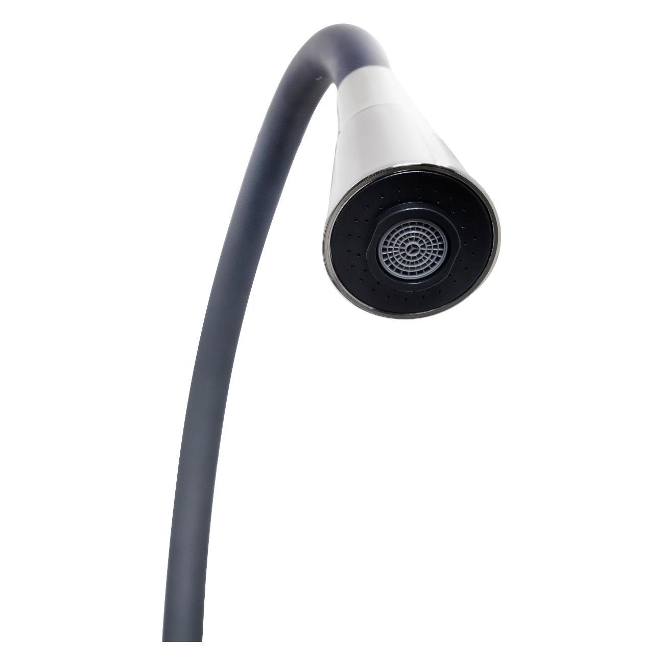 Смеситель Stella Polar Тулуза S3865-2 с гибким изливом, оружейная сталь/ черный